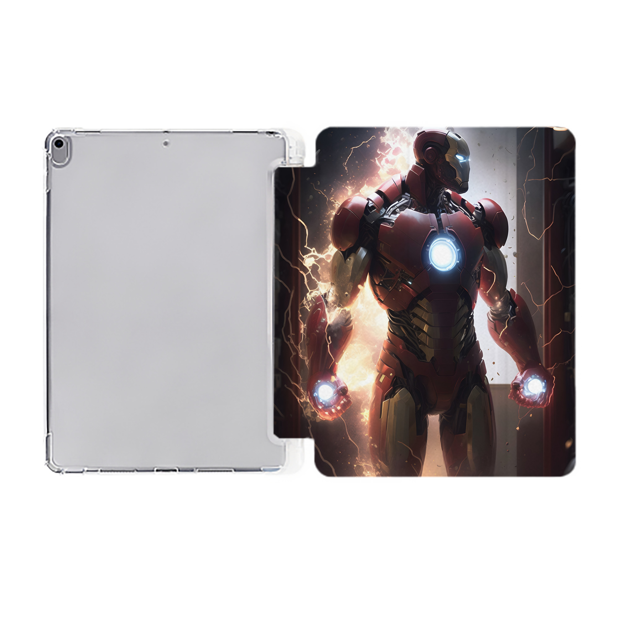 （画像用） アベンジャーズ The Avengers IPad ケース ペン収納付き 三つ折りスタンド PUレザー×シリコン 対応機種9.5/10.5/10.9インチ